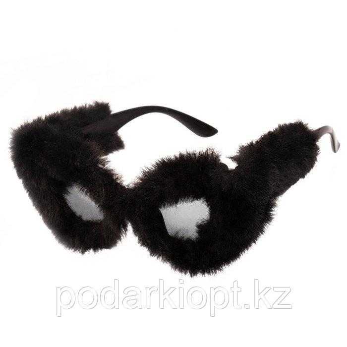 Карнавальные очки «Меховые», цвет чёрный - фото 1 - id-p116192893