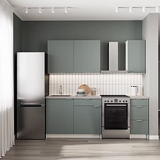 Кухонный гарнитур Pragma Elinda 162 см (1,62 м), со столешницей, ЛДСП, дымчатый зелен ИКЕА, IKEA, фото 2
