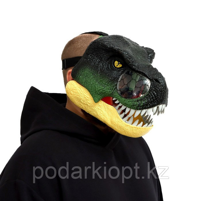 Интерактивный шлем динозавра «Тираннозавр», свет, звук, работает от батареек - фото 6 - id-p116191994