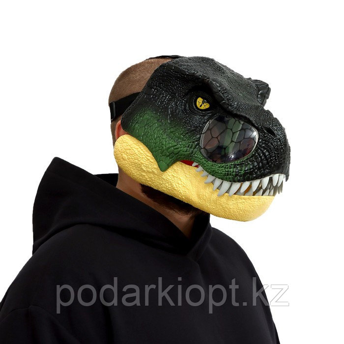 Интерактивный шлем динозавра «Тираннозавр», свет, звук, работает от батареек - фото 7 - id-p116191994