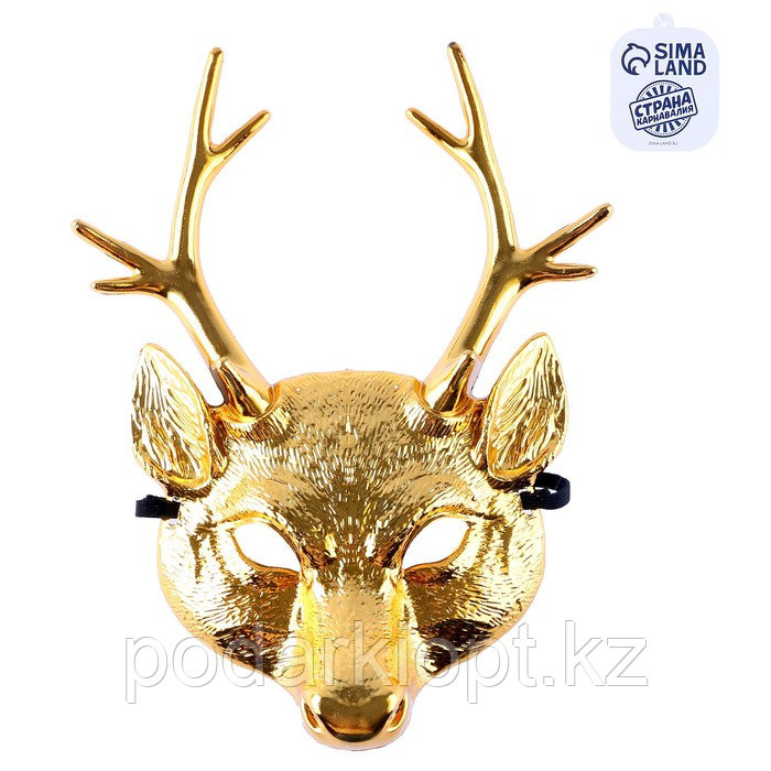 Карнавальная маска «Оленёнок», цвет золотой - фото 3 - id-p116191162