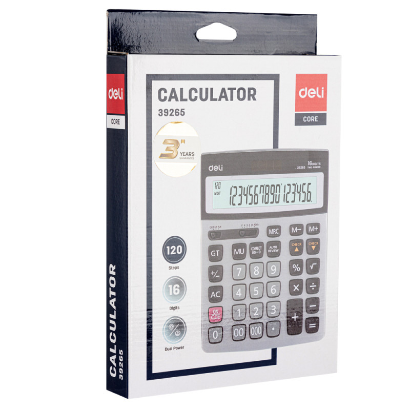 Калькулятор настольный DELI "39265" 16 разрядный серый - фото 2 - id-p54854603