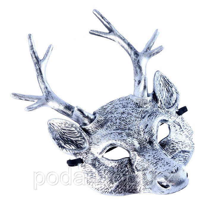 Карнавальная маска «Олень», цвет серебряный - фото 2 - id-p116191196