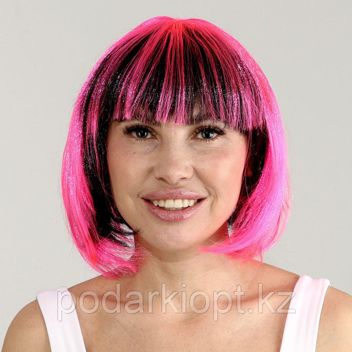 Карнавальный парик «Милашка», цвет чёрно-розовый - фото 1 - id-p116192182
