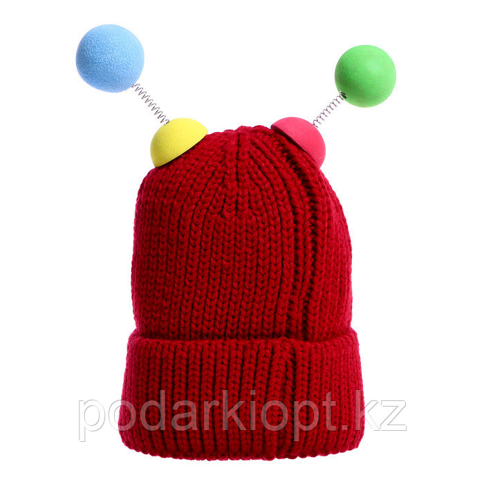 Карнавальная шапка "Глазастик" с рожками р-р 56-58, цвет бордовый - фото 3 - id-p116192274