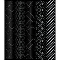 Бумага упаковочная глянц. 70*100см, MESHU "Pattern on black", 80г/м2 MS_53487