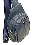 Мужская сумка-слинг-рюкзак из кожи от турецкого бренда "EMINSA". Высота 30 см, ширина 17 см, глубина 9 см., фото 3