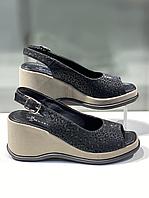 Кожаные женские босоножки-сандалии. Качественная женская обувь. 38