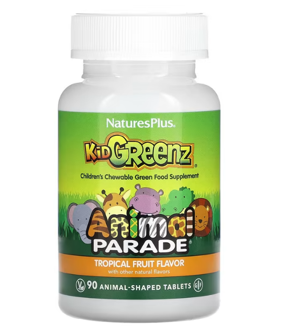 NaturesPlus, Source of Life, Animal Parade, Kid Greenz, вкус натуральных тропических фруктов, 90 животных - фото 1 - id-p116201441