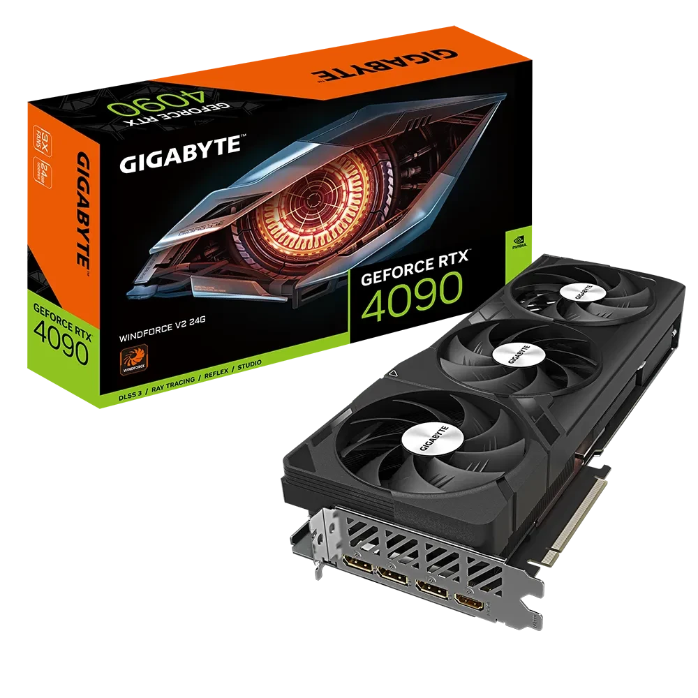 Видеокарта GIGABYTE GeForce RTX 4090 WINDFORCE V2 (GV-N4090WF3V2-24GD)