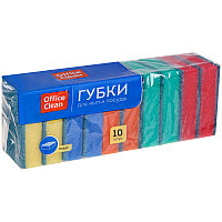Губки для посуды OfficeClean "Maxi", поролон с абразивным слоем, 9*6,5*2,7см, 10шт.