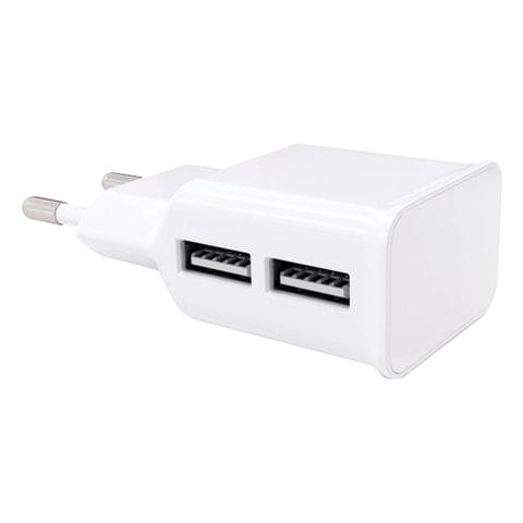 Зарядное устройство сетевое (220В) RED LINE NT-2A, 2 порта USB, выходной ток 2,1 А, белое - фото 1 - id-p116213577