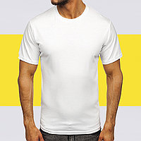 Футболка ақ түсті 2XL | Ақ базалық футболка (тығыздығы 125гр) | Футболка хб астында принт