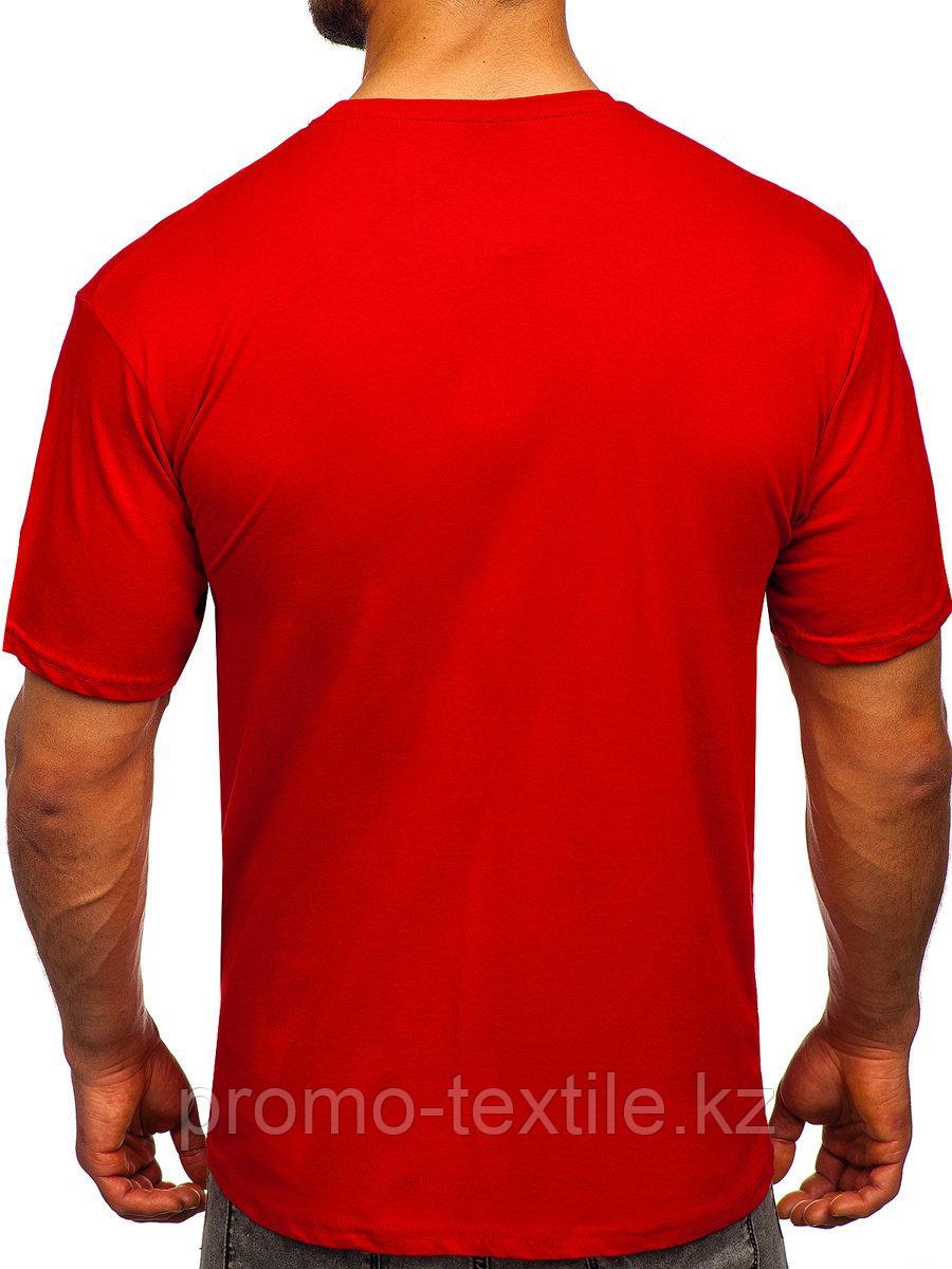 Футболка красного цвета M | Красная базовая Футболка (125гр плотности) | Футболка унисекс хлопок - фото 2 - id-p116219995