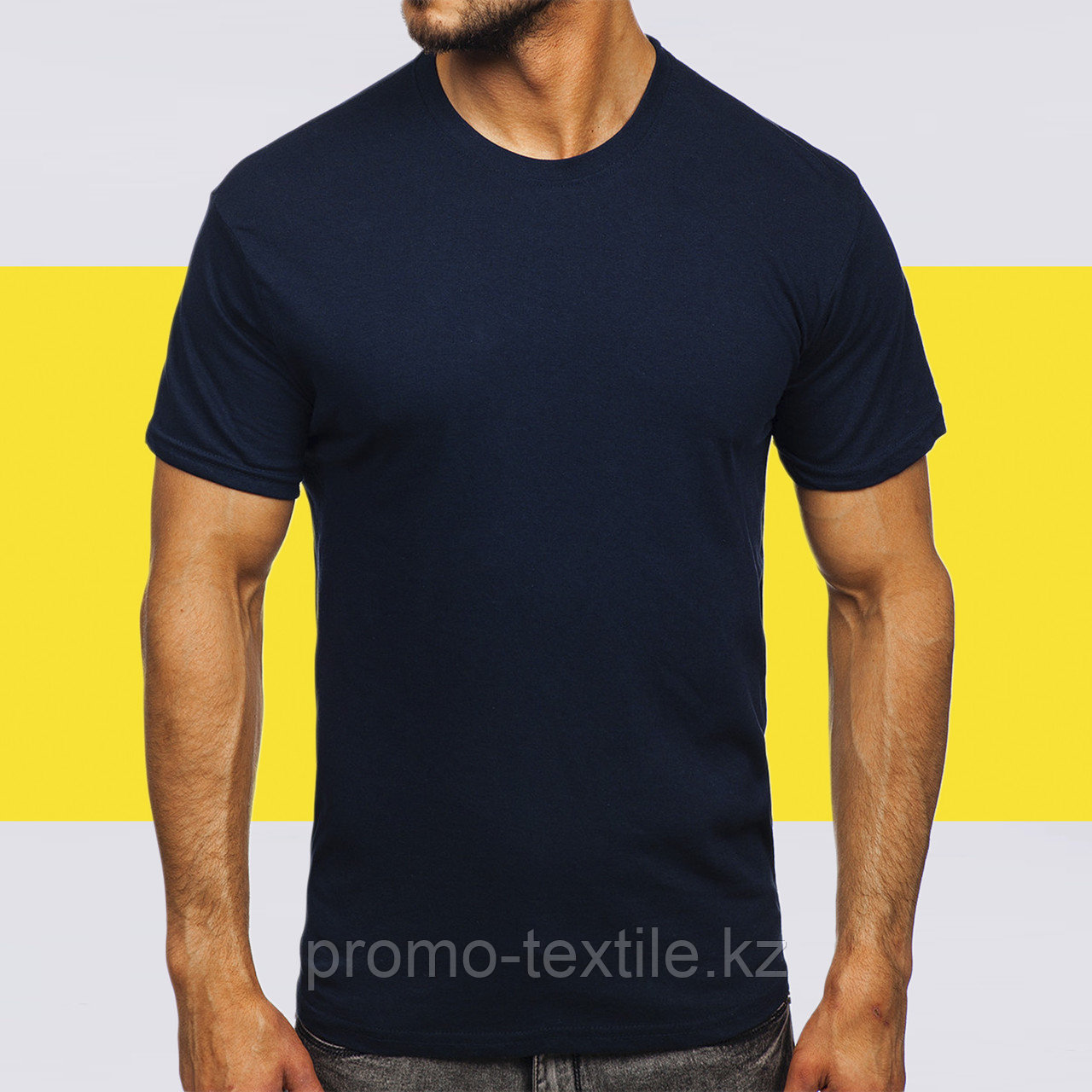 Футболка тёмно-синего цвета L | Тёмно-синяя базовая Футболка (125гр плотности) | Футболка хлопок