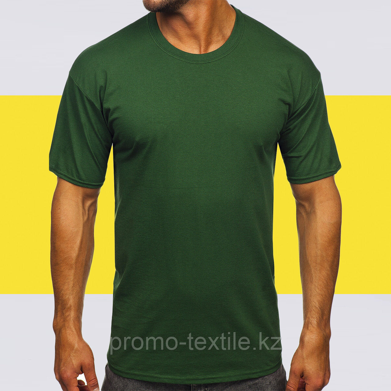 Футболка зелёного цвета S | Футболка базовая зеленый (125гр плотности) | Футболка хлопок