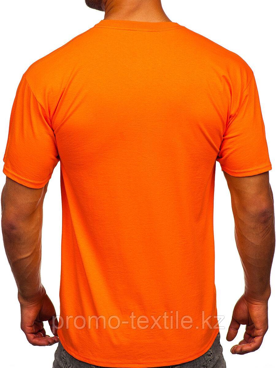 Футболка оранжевого цвета S | Футболка базовая оранжевая (125гр плотности) | Футболка под принт - фото 2 - id-p116224644