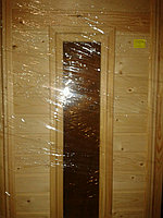 Дверь банная из сосны со стеклом коробка сосна 180x70