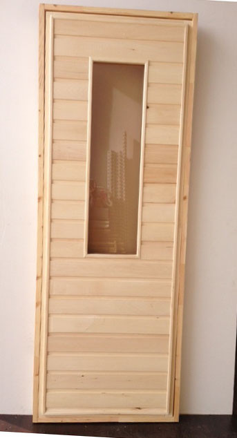 Дверь банная из липы со стеклом (коробка хвоя) 180*70 - фото 1 - id-p116225085