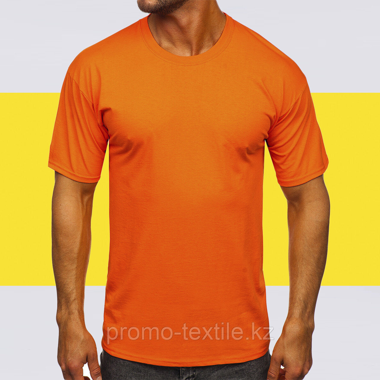 Футболка оранжевого цвета M | Футболка базовая оранжевая (125гр плотности) | Футболка под принт - фото 1 - id-p116225271