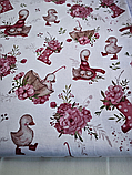 Ткань кулирка, принт Гуси трикотажное полотно 1м, фото 7