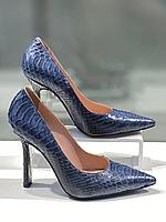 Изумительные классические женские туфли из натуральной рептилии "Paoletti". Качественная женская обувь.