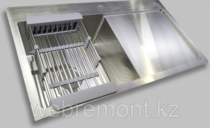 Кухонная мойка 780*430 ST-ASD7843BRL матовый хром левая, фото 1