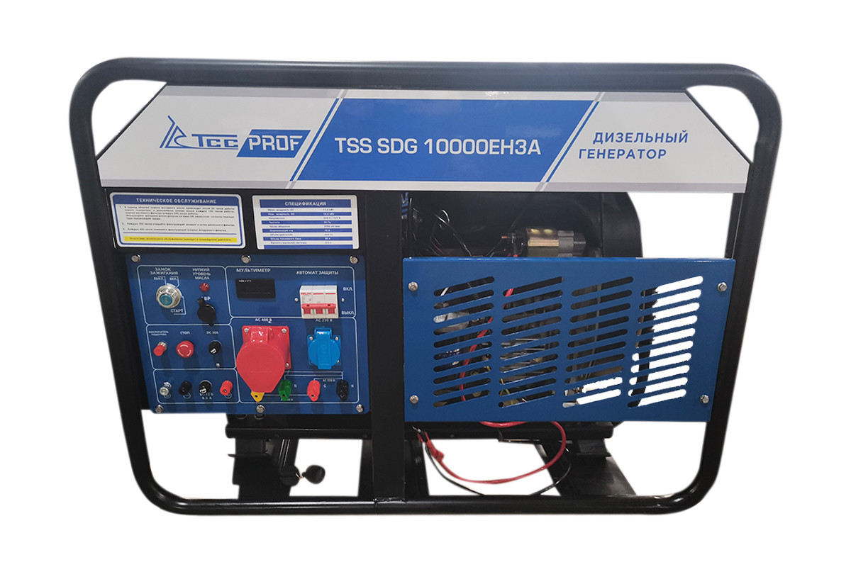 Дизель генератор TSS SDG 10000EH3A 100038 (10 кВт, 380 В, электростартер, бак 35 л) - фото 2 - id-p116231691
