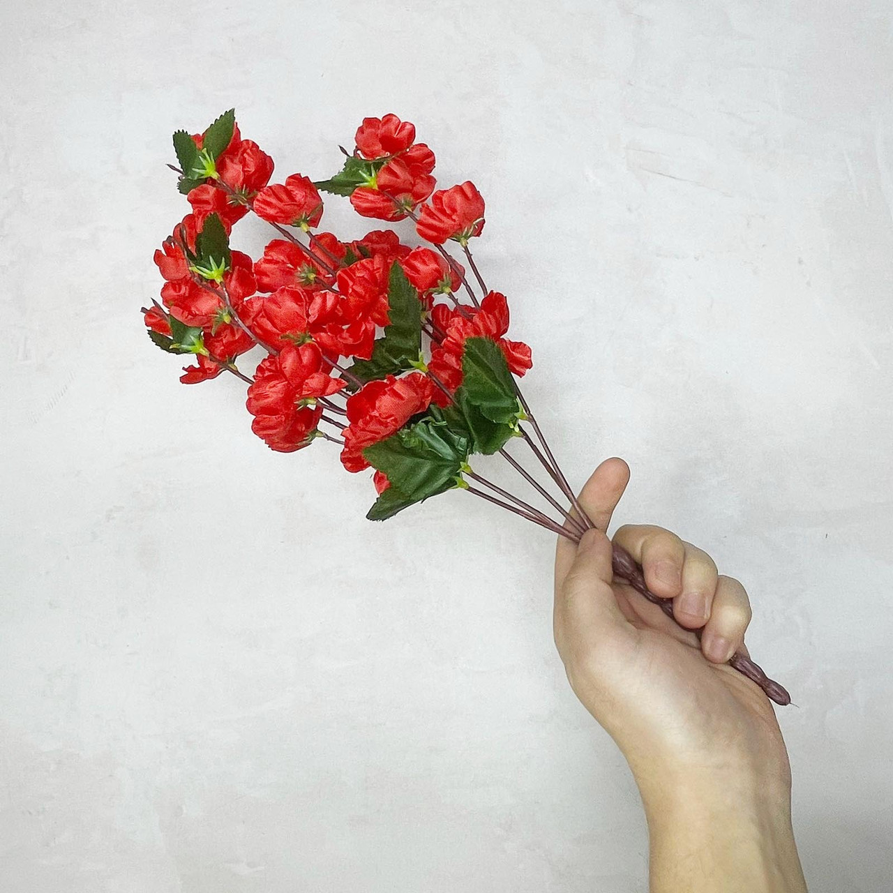 Искусственные цветы ветка сакуры 40 см красные - фото 6 - id-p116231781