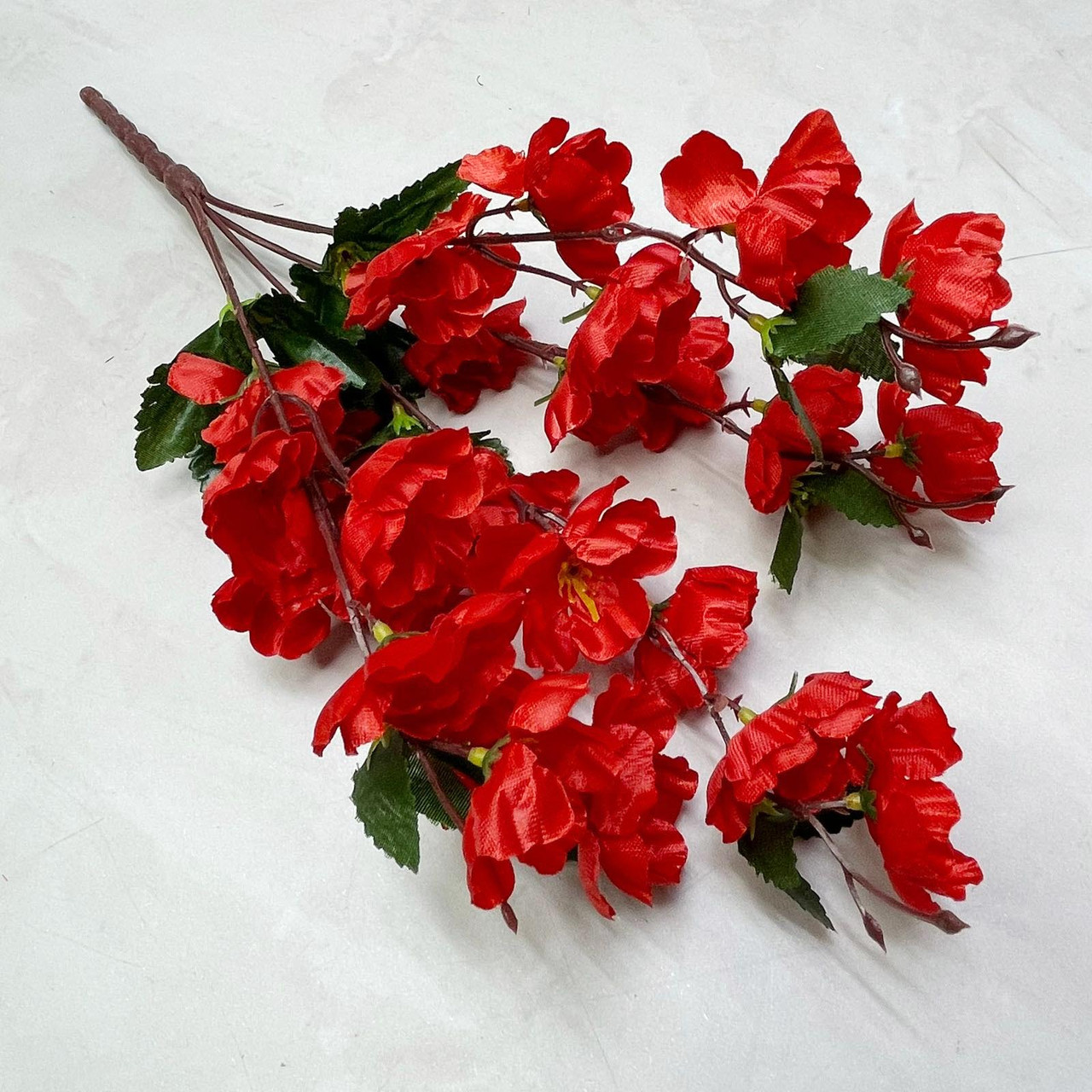 Искусственные цветы ветка сакуры 40 см красные - фото 7 - id-p116231781