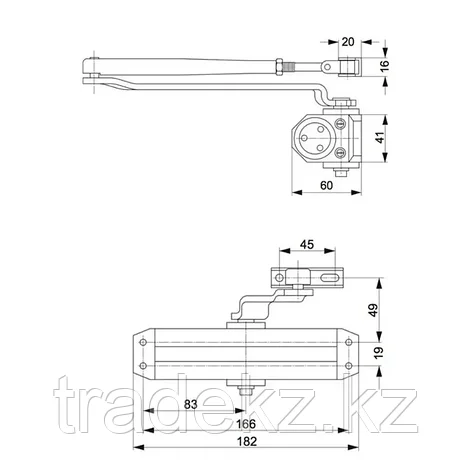 Доводчик дверной TESA (ASSA ABLOY) 500 F2-3 бронза, фото 2