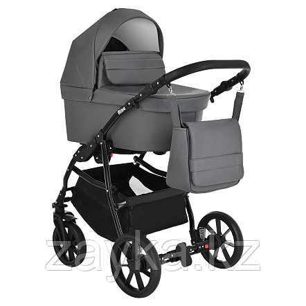 PITUSO Коляска 2 в1 Nino  короб+прогулка Кожа Dark Grey