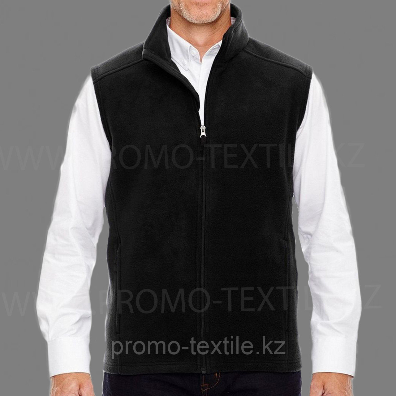 Флисовый жилет черный M | Черный жилет из флиса