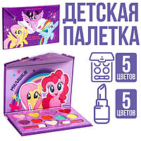 Набор косметики, тени 5 цветов, блеск 5 цветов "Искорка, Пинки Пай и Флаттершай", My Little Pony