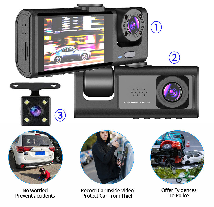 Автомобильные видеорегистраторы С 2 камерами + GPS-навигатор + камера заднего вида - фото 4 - id-p116233765
