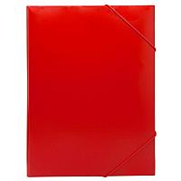 Папка на резинке BURO, А4 пластиковая, 500 мкм, корешок 15 мм., красная