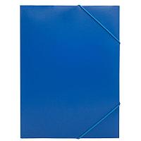 Папка на резинке BURO, А4 пластиковая, 500 мкм, корешок 15 мм., синяя