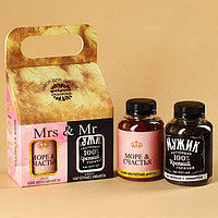 Подарочный набор «Mrs & Mr», чай чёрный с имбирём 50 г., кофе молотый, вкус: нуга, 100 г. (18+)