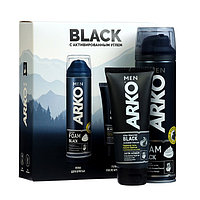 Набор подарочный мужской ARKO: Пена для бритья Black, 200 мл + Гель после бритья Black,100мл
