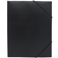 Папка на резинке BURO, А4 пластиковая, 500 мкм, корешок 15 мм., черная