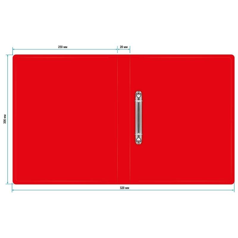 Папка на 2-х кольцах BURO, пластиковая, 500 мкм, красная - фото 2 - id-p116234048