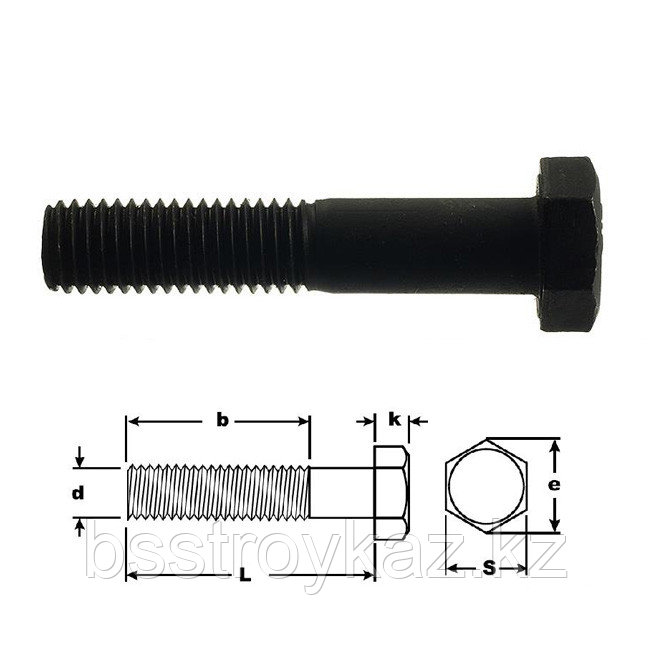 МЕМСТ 7798-70 алтыбұрышты басы бар болттар 8.8 беріктік сыныбы, фото 1