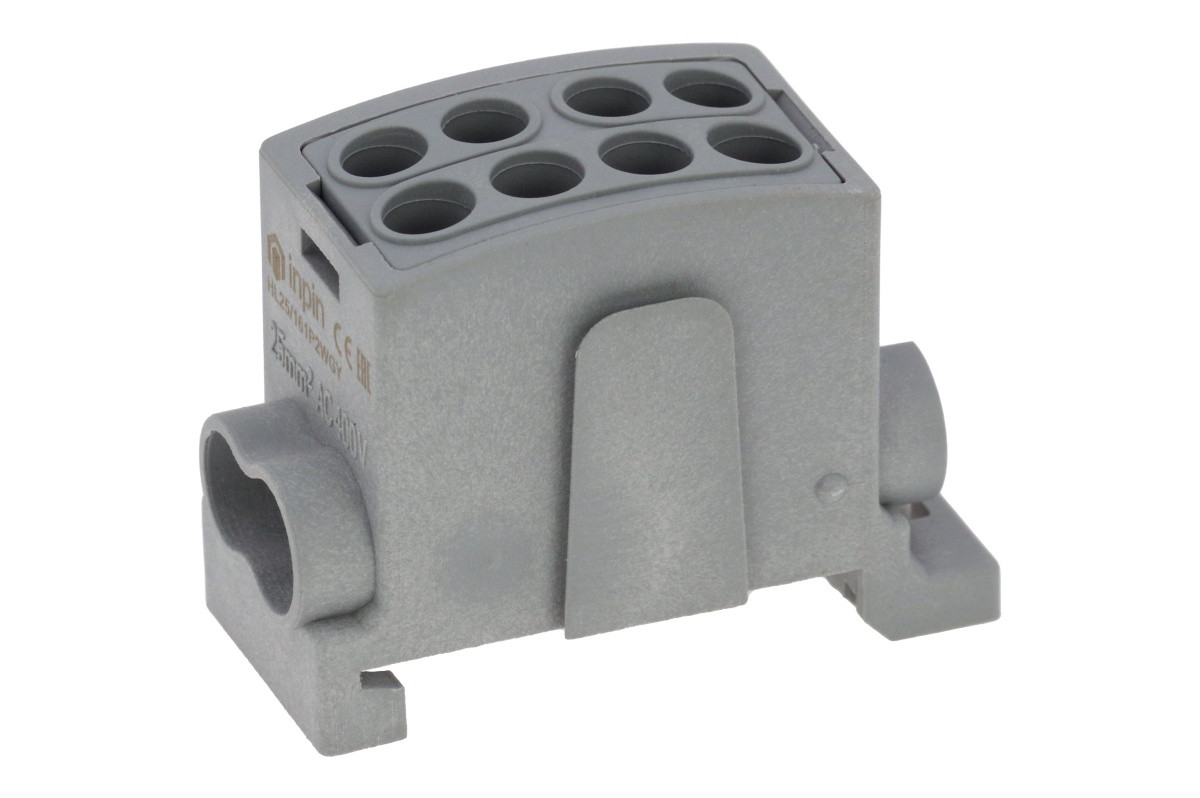 HL25/161P2WGY INPIN Клемма 4 подключения 2,5-16мм² 1000V 100А серая