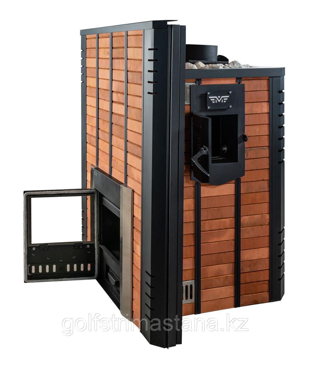 Печи с металлическим каркасом с конвекционными дверями для облицовки кирпичом. Печь для коммерческой бани на дровах под облицовку