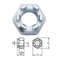 Гайка корончатая низкая DIN 937 стальная оцинкованная
