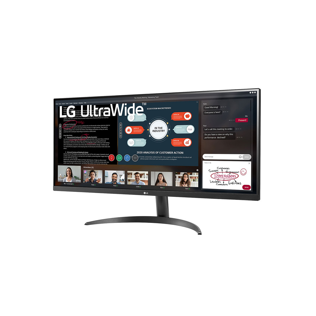 Монитор 34" LG 34WP500 Black - фото 1 - id-p116237396