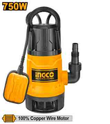 INGCO Насос погружной дренажный для грязной воды  750 Вт 1,0 л.с./ Макс. напор: 8 м./Макс.расход: 217 л в