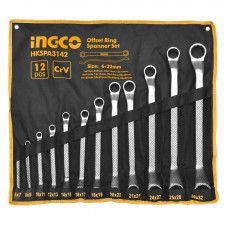 INGCO Набор накидных изогнутых ключей INDUSTRIAL 12 шт 6-32 мм - фото 1 - id-p116237762
