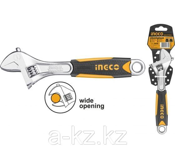 INGCO Ключ разводной INDUSTRIAL 250 мм CrV/ Регулируемый размер зева: 0-35 мм - фото 1 - id-p116237814