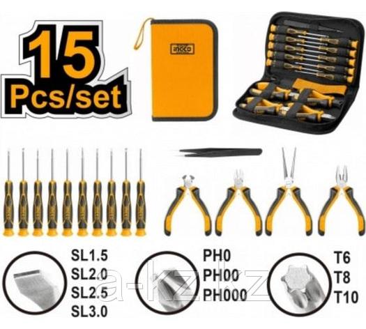 INGCO Набор инструментов прецизионного 15 предметов, фото 2